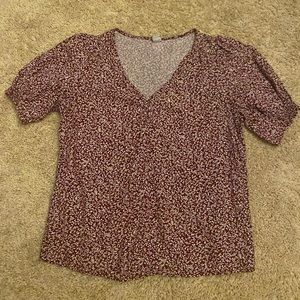 Cute red pattern blouse for sale.